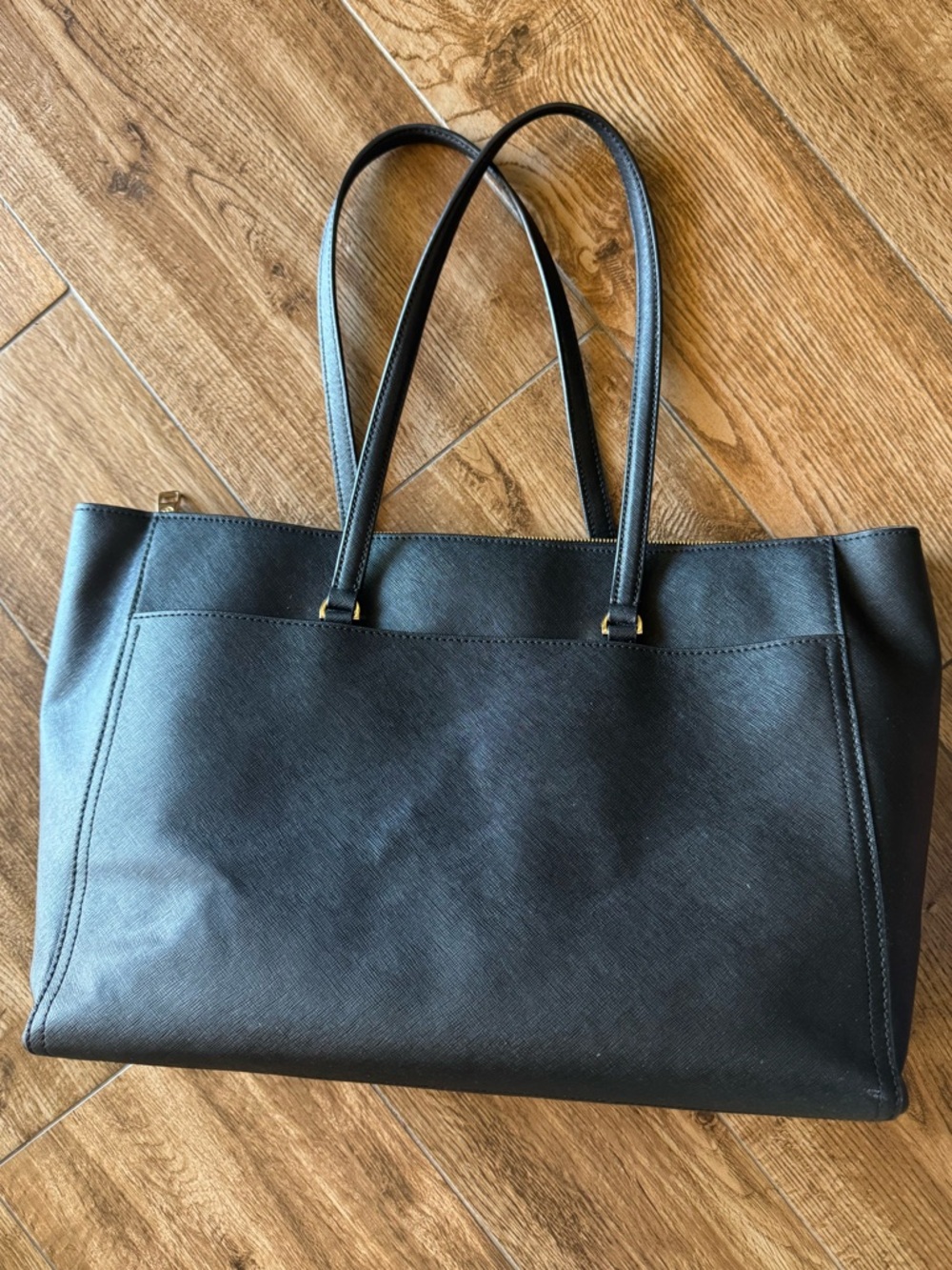Tory Burch Robinson Large Black Saffiano Leather Work Tote Bag - Picture 2 of 9
